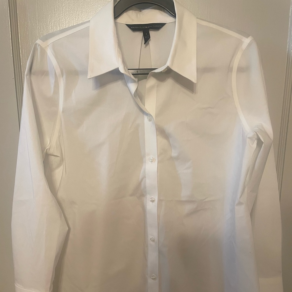 White House Black Market White Dress Shirt Fitted Professional
